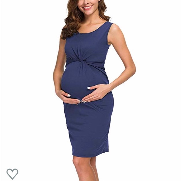 Maternity formal fitted NAVY - Picture 1 of 3